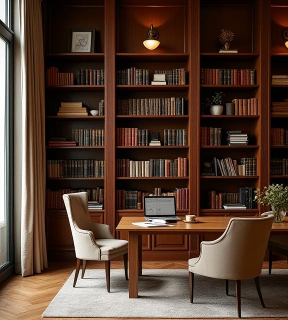 Stilvolles Büro des Chronographen Journal in Genf mit horologischer Fachliteratur